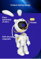 Proyector De Noche Para Niños Con Control Remoto Y Diseño Ajustable De 360 Grados Estrella Astronauta Nebulosa Galaxia Iluminación Incluye Baterías - details 7