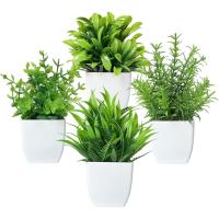 Canirologas Plantas artificiales para interiores, pequeñas plantas de simulación falsas, plantas en maceta de plástico sintético, adornos decorativos creativos para decoración, estantería, balcón - details 0