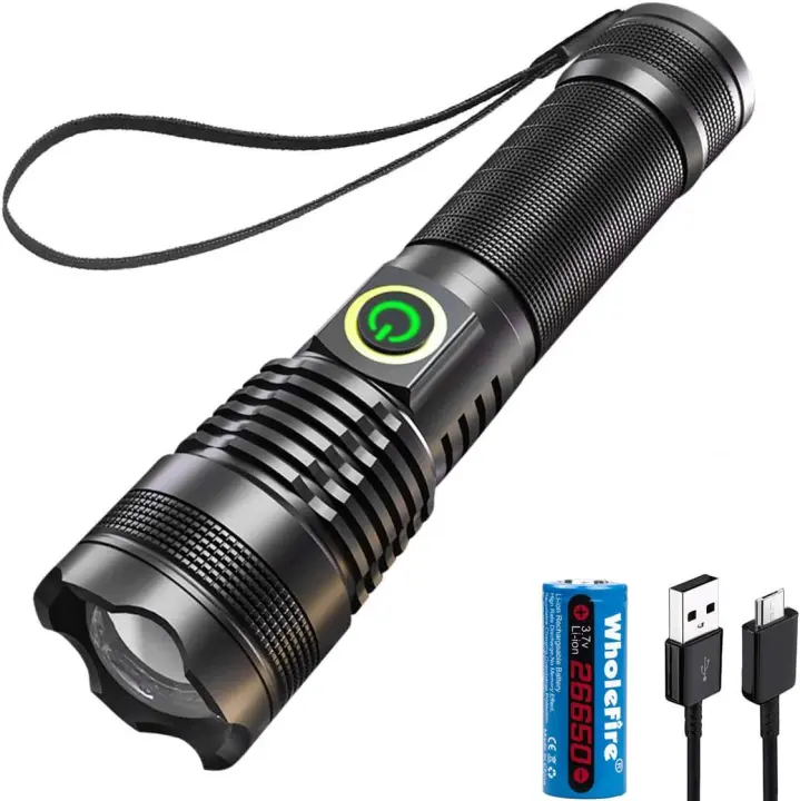 El Interior ultrapotente de 10000 lúmenos, recargable por USB XHP70, Interior potente con Zoom, resistente al Agua, 5 Modos para camping, senderismo, ciclismo, Actividades al Aire Libre - 1