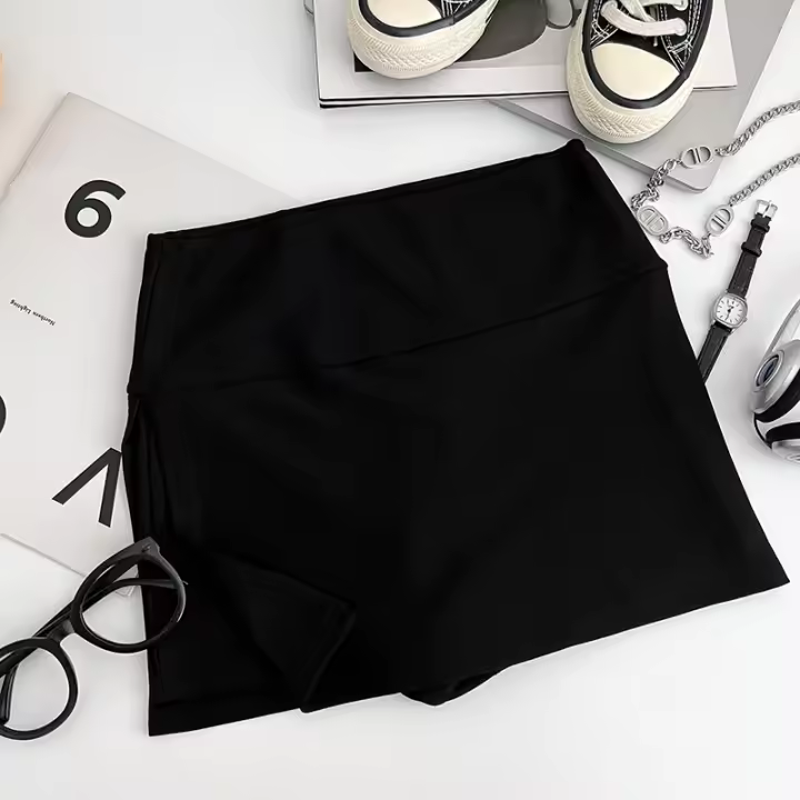 Shorts Deportivos Para Mujer Cintura Alta Yoga Ajustados Levantamiento De Glúteos Fitness Correr Elasticidad Alta Ciclismo - 1