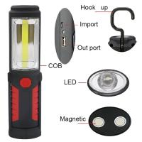 Linterna LED COB Con Luz De Trabajo Rotación 90° Impermeable Para Camping Lámpara Magnética Recargable Por USB Con Gancho - details 6