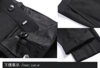 Traje De Negocios Slim-fit Para Hombre Con Chaleco De Solapa Sencilla Y Dos Botones Color Sólido Conjunto De 3 Piezas Moda Casual - details 21