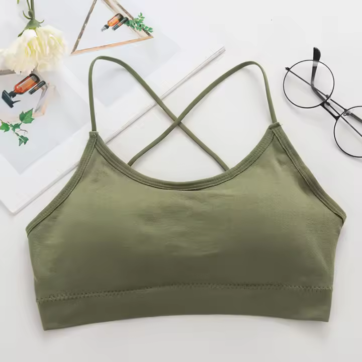 Top Deportivo Para Mujer Con Tirantes Cruzados Push up Yoga Gimnasio Crop Top Fitness Transpirable Beauty Back Brassiere - 1
