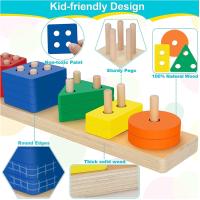 Juguete De Montessori De Madera Para Niños Y Bebés De 1 Año Juguetes De Alineación Y Pila Para Desarrollo Motor Fine Prescolar - details 8