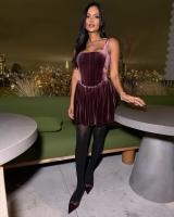 Vestido De Noche Para Mujer ZBZA Con Cuello Cuadrado Y Tirantes Anchos Bolsillos Ocultos Cierre De Zipper Chic Para Navidad Y Otoño Invierno - details 7