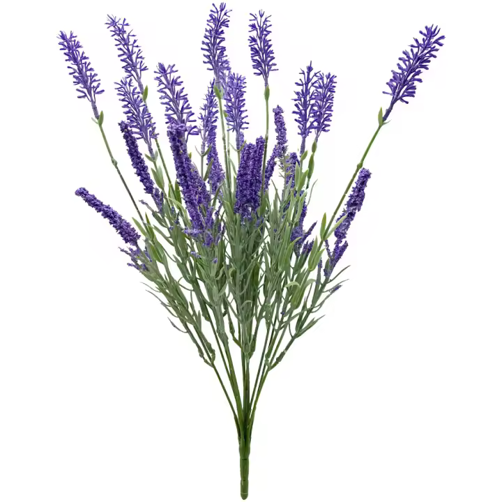 Poenia Arte Floral - Ramo de Lavanda Artificial 40cm 2pcs - Decoración Hogar - 1