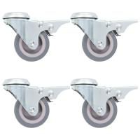 vidaXL Ruedas Giratorias Agujero Pasador y Frenos Dobles 50mm Almacén Útil Cantidad 4 unidades,  12 unidades,  8 unidades y mas - details 5