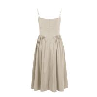 Vestido Midi Elegante Y Delgado Sin Espalda Para Mujer Vestido De Fiesta De Verano Elegante Con Suspensión Sólida Vestidos Para Mujer - details 32