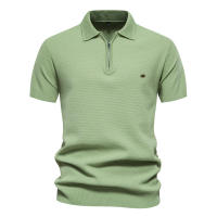 POLO de punto con solapa para hombre, versátil, Color sólido Simple, manga corta, talla europea, novedad de verano 2024 - details 7