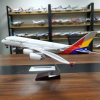 Modelo De Avión Asiana Airbus A380 47CM Escala 1/160 Con Luces LED Y Ruedas Juguete De Avión Metal Para Coleccionistas - details 1
