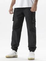 Pantalones Casuales Para Hombre Color Sólido Talla Grande Estilo Recto Con Cinturón Y Bolsillos Multifuncionales Para Trabajo Y Raparropa De Verano Y Primavera Adecuados Para Exterior Y Día - details 9