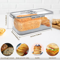 Caja De Almacenamiento Para Pan De Grado Alimenticio Con Registro De Tiempo De Cierre Caja De Alimentos Para Sandías Verduras Frutas Estilo Moderno Material PET - details 8
