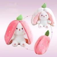 Juguete De Peluche Divertido Joy Kawaii En Forma De Zanahoria Y Fresa Que Se Transforma En Conejo Regalo De Cumpleaños O Navidad Para Niños - details 4