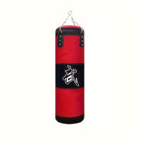 Bolsa De Golpes Pesada Para Boxeo Con Gancho Para Techo Y Cadena De Acero Para Entrenamiento De Fitness MMA Kickboxing Muay Thai Karate Taekwondo Roja - details 1
