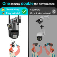 Cámara PTZ Wifi Exterior 4K 8MP HD Con Doble Pantalla Y Lente AI Seguimiento Automático Alarma De Luz Policial iCSee Para Seguridad Doméstica Y Vigilancia De Video 4MP - details 2
