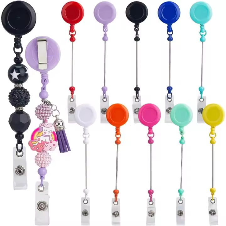 10pc Portadores De Bolas Reutilizables Con Cinta Retráctil Y Clips Para Nombre ID Para Mujeres Enfermeras Doctores Profesores - 1