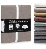 Manta Multiusos para Sofá y Cama, Colcha Foulard de Algodón-Poliéster, Cubresofá o Cubrecama Lavable, 180x290 cm, Suave y Resistente para Hogar, blanco, negro, beige, verde, marrón, gris, azul, turquesa, varios colores - details 22