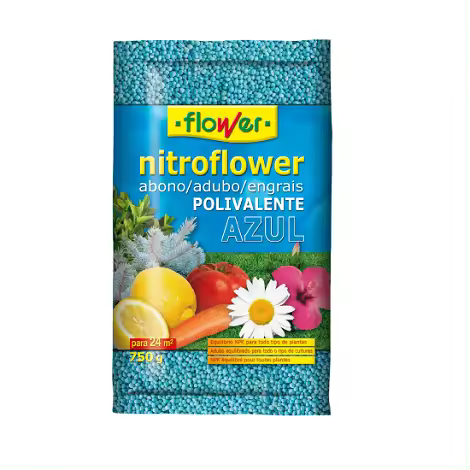 FLOWER Abono Granulado Polivalente Azul NITROFLOWER, Bolsa 750 gr - 1
