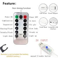 Luces De Cortina USB Con Control Remoto Modos De Iluminación 8 Decoración De Navidad Boda Fiesta Dormitorio Cuerda De Luces Navidad - details 6
