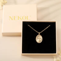 Encanto Collar con colgante geométrico de moda para mujer, con letras doradas y mariposa. - details 21