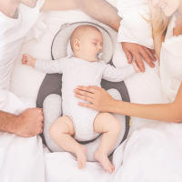 Almohada Para Bebé Recién Nacido Protección De Cabeza Seguridad Al Dormir Respirable Modeladora Antirrollo Almohada Para Niños Pequeños Antideslizante Almohadilla De Leche - details 5