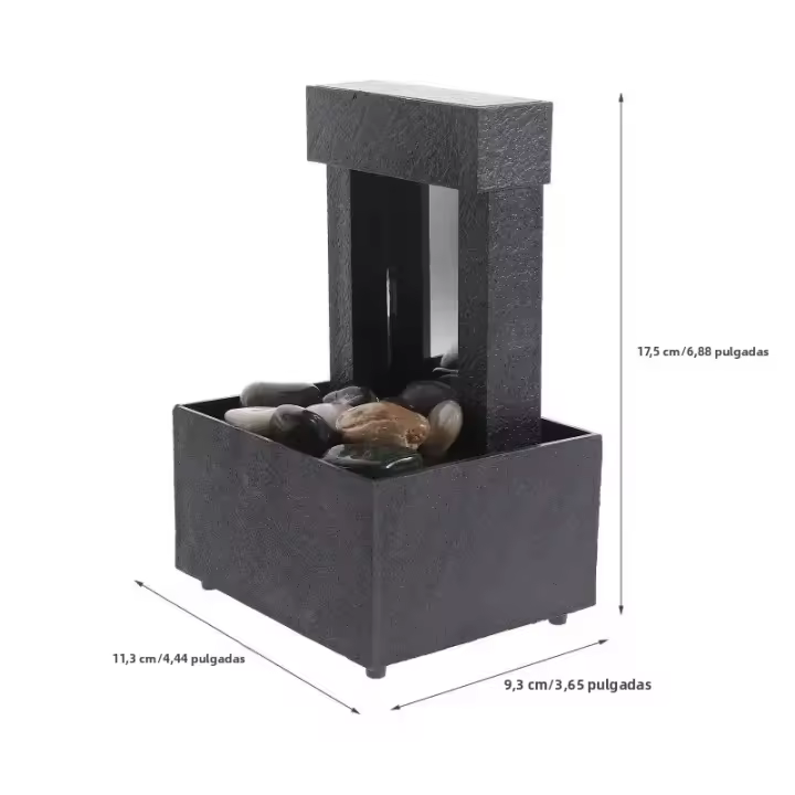 Fuente De Mesa Decorativa Para El Hogar Fuente De Agua Miniatura Para Relajación Y Decoración Interiores Estilo Pastoral Tamaño Ajustable USB O Baterías AA Incluidas - 1