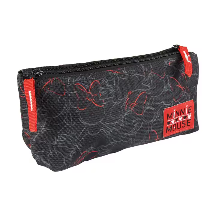 Estuche/Portatodo Plano 2 Compartimentos Minnie Mouse Color Negra - Impresa a Todo Color - 1