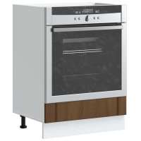 vidaXL Armario de horno Lucca en color Blanco brillante/Blanco/Roble ahumado y más | almacenamiento funcional diseño moderno para baño dormitorio sala - details 6