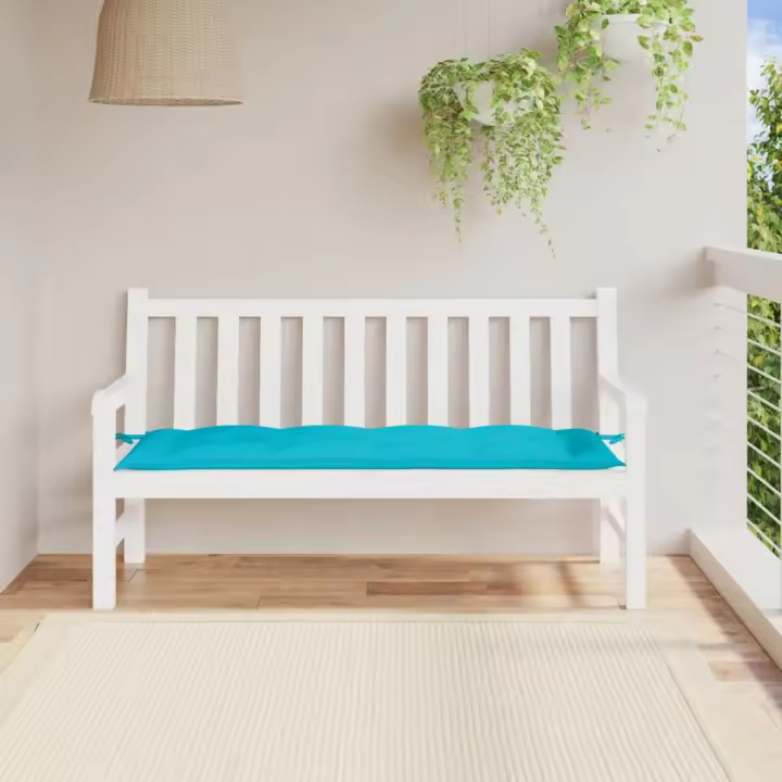 Cojín de banco de jardín tela Oxford turquesa 150x50x7 cm - 1