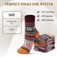 pairs of wool socks - Vintage Winter warm wool socks for women, Sof - details 3