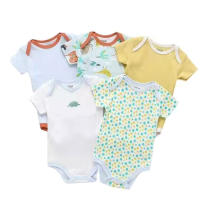 Nueva ropa de verano para bebés y niños pequeños, mono de pedo cruzado triangular de colores mixtos, ropa para gatear para bebés, conjunto de cinco piezas - details 13