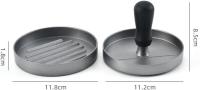 Prensa para hamburguesas de aluminio fundido para deliciosas hamburguesas, hamburguesas, barbacoas, con revestimiento antiadherente, diámetro 11,8 cm - details 0