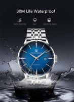 Reloj Mecánico PAGANI DESIGN Para Hombre Resistente Al Agua De Acero Inoxidable Deportivo Y De Moda Con Display Sin Números Corona a Prueba De Agua Y Cierre Push Button Hidden Clasp - details 4
