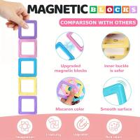 Bloques De Construcción Magnéticos STEM Juguete Educativo DIY Color Macarón Set De Construcción Aprendizaje Para Cumpleaños Halloween Navidad - details 3