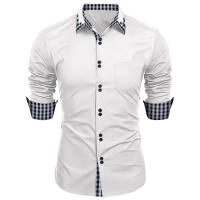 Camisa Rayada Para Hombre Otoño 2024 Estilo Casual De Negocios Manga Larga Con Botones Cuello En V Comodidad Y Estilo Para Oficina - details 8