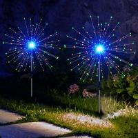 Luces De Fuego Solar LED Para Jardín Decoración De Aire Aéreo Impermeable Exterior Lámpara De Césped Dandelion Para Paisaje Jardín Decoración - details 2