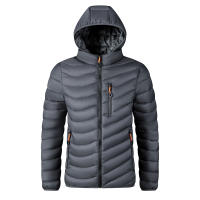Abrigo Caliente Para Hombre Windbreaker Casual De Otoño E Invierno Con Capucha Acolchado De Algodón Ligero Negro Azul OliveGreen Gris - details 4