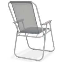 vidaXL Juego de comedor de jardín 6 piezas acero y textilene gris - details 5