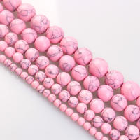 Talismán De Piedra Natural Howlite Rosa Turquesa Redondo Suelto Para Creación De Joyas Pulseras Y Collares DIY 6/8/10MM - details 2