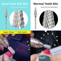 HYTOOS Bits De Taladro De Cono Para Uñas 15mm Taper Carburo Antipolvo Para Eliminación De Uñas Manicura Y Limpieza De Cutícula Gel Suave - details 6