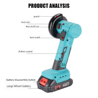 Amoladora angular eléctrica sin escobillas de 3 pulgadas con 2 discos de corte, máquina de corte de mano, herramienta eléctrica para batería Makita de 18V - details 6