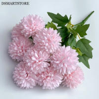 Bola De Flores Artificiales Con 9 Cabezas Chrysanthemum Y Hydrangea Decoración Para El Hogar Y Boda DIY Arreglo De Plantas Verdes - details 5