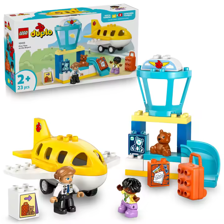 [PREVENTA] LEGO® DUPLO® Mi Ciudad Primera Vez en el Aeropuerto Juguete para Construir y Jugar con Imaginación, Regalo para Bebés de 2 Años o Más, con un Modelo de un Avión y 2 Figuras 10443 - 1