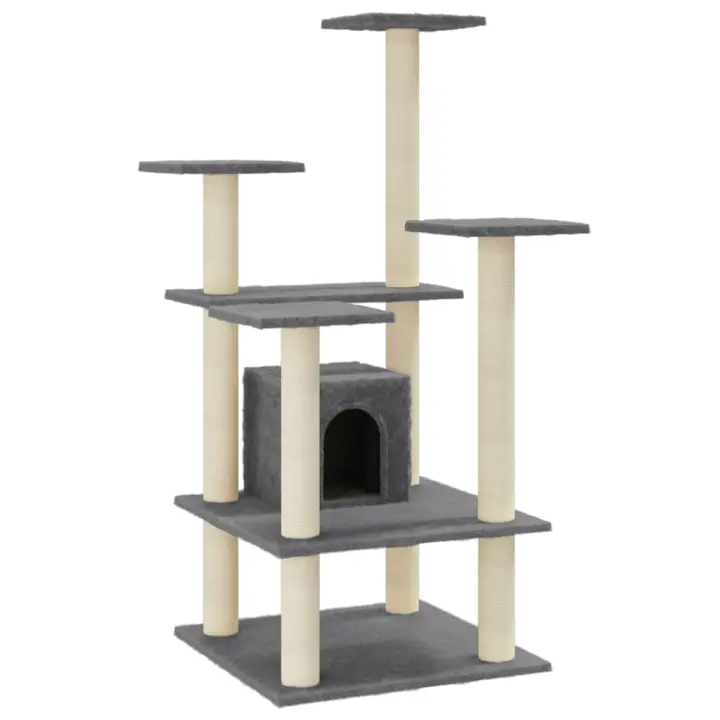 Rascador para Gatos con postes de isal gris obscurela 110 cm - 1