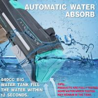 Pistola de agua eléctrica automática con absorción de agua, capacidad de 610 cc, modo de doble disparo, pistola de agua de verano, juguete para piscina, fiesta, playa y exteriores watergun party beach - details 1