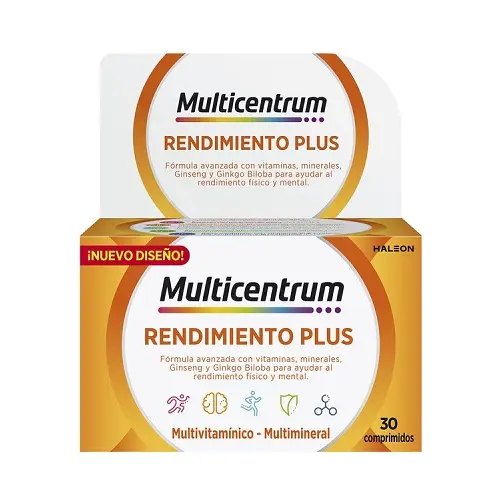 Multicentrum Plus Ginseng & Ginkgo, Complemento Alimenticio para Rendimiento Físico E Intelectual - 1