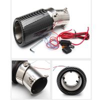 Tubo De Escape De Coche Universal Ajustable LED Con Luz De Flama Salida Individual Modificada Pieza De Aluminio Y Fibra De Carbono - details 1