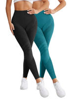 2 Piezas Leggings Mujer Push up Ejercicio Deportivo Leggings Mujer Scrunch Glúteos Pantalones De Gimnasio Sin Costuras Talla Verdadera - details 2