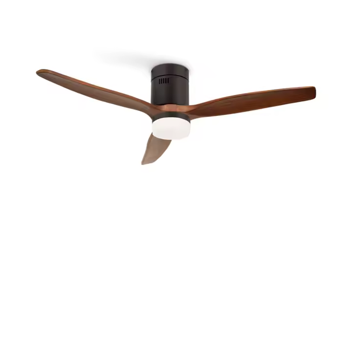 CREATE- Ventilador de techo 40W silencioso, Color de motor Negro, Ø132cm, 100% madera  - WIND CALM NATURAL WOOD. - 1