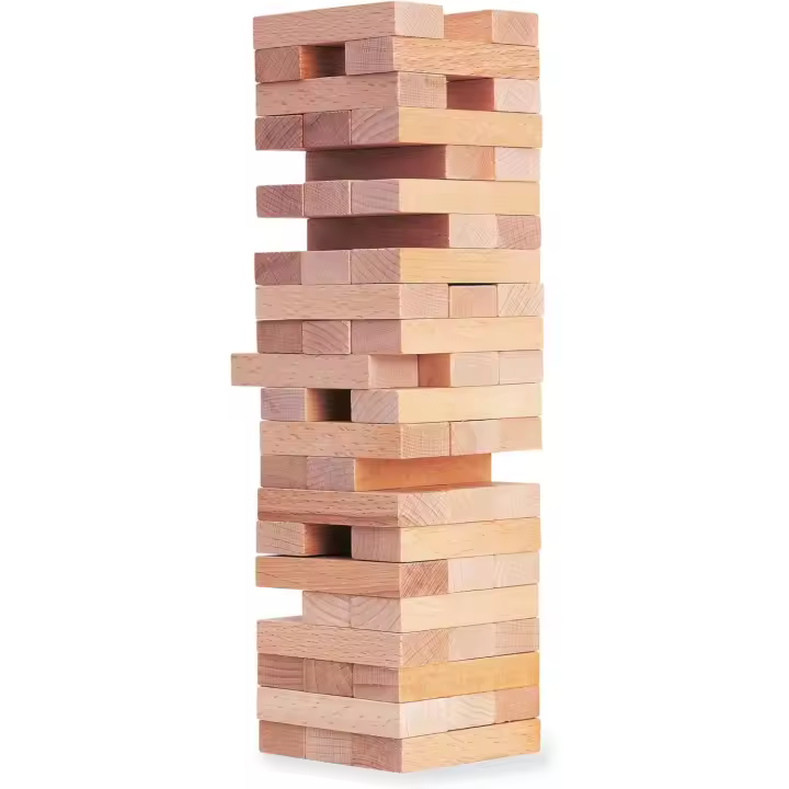 Juego de apilamiento, juego de habilidad para toda la Familia, Torre de equilibrium de Madera sin tratar, Apto a partir DE5 años - 1
